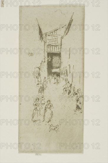 Fleur-de-lys Passage, 1887, James McNeill Whistler, American, 1834-1903, United States, Etching and drypoint with foul biting in black ink on ivory laid paper, 183 x 82 mm (image, trimmed within plate mark), 185 x 82 mm (sheet)