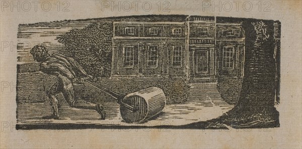 A Rolling Stone is Ever Bare of Moss, from The Pastorals of Virgil, 1821, William Blake, English, 1757-1827, England, Wood engraving on off-white wove paper, 33 × 76 mm (image/block), 53 × 92 mm (sheet)
