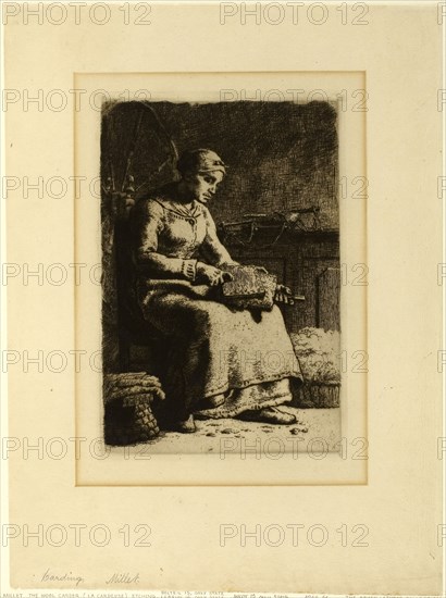 The Wool-Carder, 1855–56, Jean François Millet, French, 1814-1875, France, Etching on cream laid paper, 248 × 168 mm (image), 257 × 176 mm (plate), 412 × 303 mm (sheet), Practice of Geometry, on Paper and In the Field (Pratique de la Geometrie, sur le Papier et sur le Terrain), 1669, Sébastien Le Clerc, the elder (French, 1637-1714), published by Thomas Jolly (French, active 1648-1694), printed by Jean Cusson (French, 1633-c.1703), France, Book with eighty-two engravings in black on ivory laid paper, 153 × 92 × 17 mm, The Gentle Shepherd: a Pastoral Comedy, 1788, David Allan (Scottish, 1744-1796), written by Allan Ramsay (Scottish, 1686-1758), printed by A. Foulis (Scotland, 18th century), Scotland, Book with engravings in black on cream laid paper, 296 x 242 x 27 mm, Little Garden of the Soul (Hortulus Anime), 1573, Unknown Artist, translated by Frans Vervoort (Dutch, 16th century), Netherlands, Book with letterpress in red and black on laid paper, 143 x 97 x 36 mm, Medals on the Main...