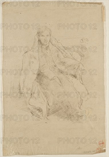 H.C. Pollitt, 1896, James McNeill Whistler, American, 1834-1903, United States, Lithographic crayon on thin, transparent transfer paper, tipped onto card (modern mount), 238 x 159 mm