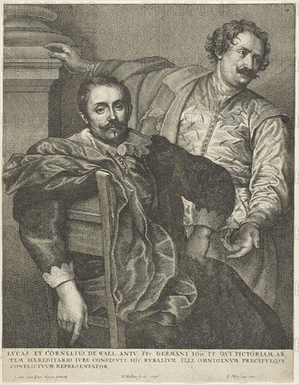Lucas and Cornelis de Wael, 1646, Wenceslaus Hollar (Czech, 1607-1677), after Anthonie van Dyck (Flemish, 1599-1641), published by Johannes Meyssens (Flemish, 1612-1670), Bohemia, Etching in black on ivory laid paper, 291 × 223 mm (sheet, trimmed within plate mark)