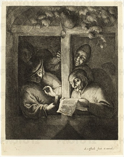 The Singers, c. 1668, Adriaen van Ostade, Dutch, 1610-1685, Holland, Etching on paper, 219 x 185 mm (image), 243 x 193 mm (plate), 252 x 200 mm (sheet)