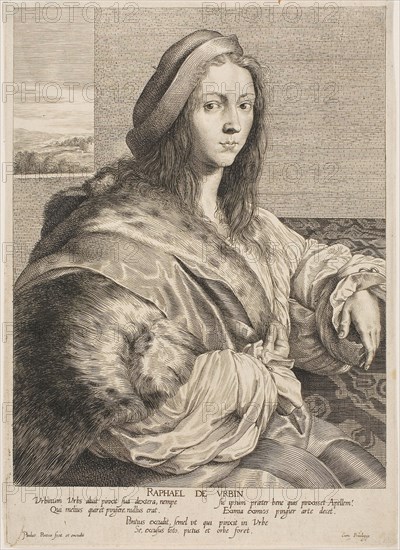 Portrait of Raphael, n.d., Paul Pontius, Flemish, 1603-1658, Flanders, Engraving in black on paper, 253 × 179 mm
