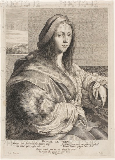 Portrait of Raphael, n.d., Paul Pontius, Flemish, 1603-1658, Flanders, Engraving on paper, 221 × 172 mm (image), 253 × 181 mm (plate), 262 × 191 mm (sheet)