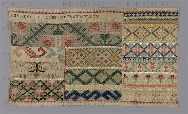 Sampler, 19th century, Mexico, México, 60.3 x 34.3 cm  (23 3/4 x 13 1/2 in.)