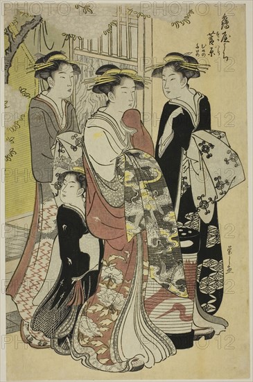 Sugawara of the Tsuruya with Attendants Mumeno and Takeno, c. 1787, Chobunsai Eishi, Japanese, 1756-1829, Japan, Color woodblock print, oban, 38.4 x 25.8 cm (15 1/8 x 9 3/4 in.), Apotheosis of Saint Elias, n.d., School of Carlo Maratti, Italian, 1625-1713, Italy, Pen and black ink, and brush and gray wash, on ivory laid paper, 350 x 230 mm