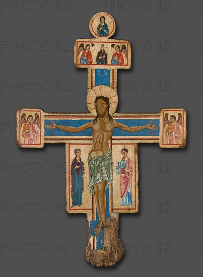 Crucifix, 1230/40, Master of the Bigallo Crucifix, Italian, active about 1225-65, Italy, Tempera on panel, 191 × 127.2 cm (75 1/4 × 50 1/8 in.)