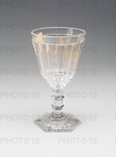 Goblet, 1825/50, France, Glass with gold decoration, 16.2 × 8.9 cm (6 3/8 × 3 1/2 in.)