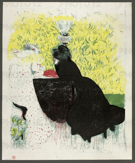 The Two Sisters-in-Law, plate twelve from Landscapes and Interiors, 1899, Edouard Vuillard (French, 1868-1940), printed by Auguste Clot (French, 1858-1936), published by Ambroise Vollard (French, 1867-1939), France, Color lithograph on grayish-ivory China paper, 364 × 286 mm (image), 385 × 315 mm (sheet)