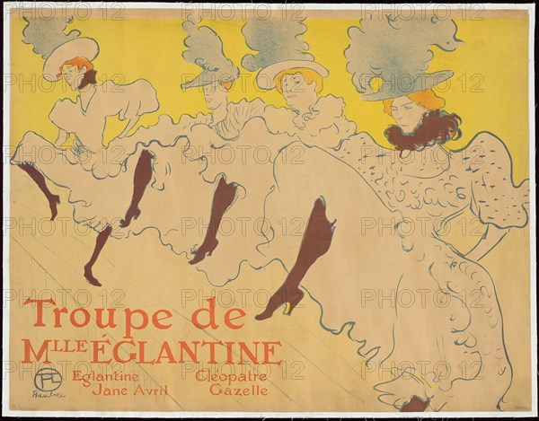 Mademoiselle Eglantine’s Troupe, 1896, Henri de Toulouse-Lautrec, French, 1864-1901, France, Color lithograph on tan wove paper, 614 × 795 mm (image), 620 × 799 mm (sheet)