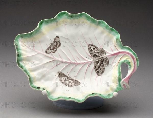 Tobacco Leaf Dish, c. 1760, Worcester Porcelain Factory, Worcester, England, founded 1751, Worcester, Soft-paste porcelain with polychrome enamels, L. 21.1 cm (8 5/16 in.)