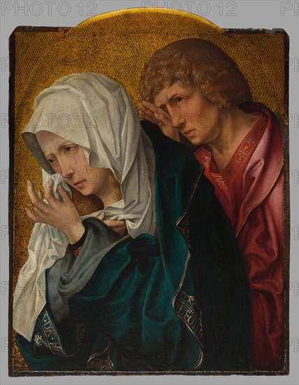 The Virgin and Saint John the Evangelist, c. 1520, Workshop of Jacob Cornelisz. van Oostsanen (Master of the Berlin Sketchbook?), Netherlandish, c. 1470/75–by 1533, Netherlands, Oil on panel, 34 × 27.4 cm (13 3/8 × 10 13/16 in.)