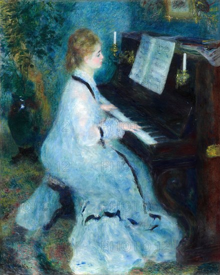 Woman at the Piano, 1875/76, Pierre-Auguste Renoir, French, 1841-1919, France, Oil on canvas, 93 × 74 cm (36 9/16 × 29 1/8 in.)