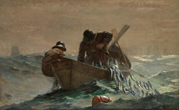 The Herring Net, 1885, Winslow Homer, American, 1836–1910, New England, Oil on canvas, 76.5 × 122.9 cm (30 1/8 × 48 3/8 in.)