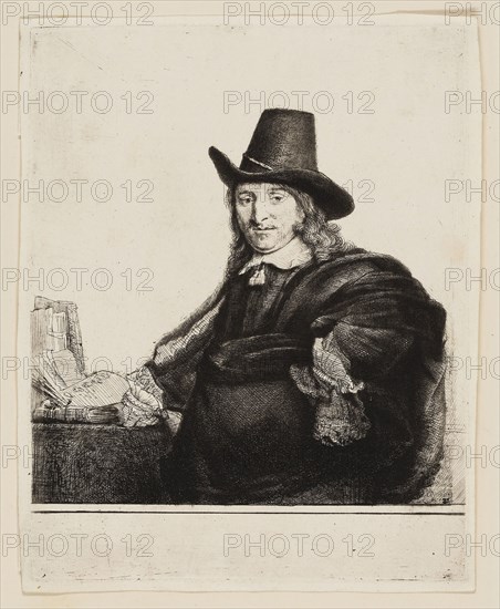 Jan Asselijn, Painter, c. 1647, Rembrandt van Rijn, Dutch, 1606-1669, Holland, Etching and drypoint in black on paper, 191 x 170 mm (image), 216 x 170 mm (plate), 224 x 177 mm (sheet)