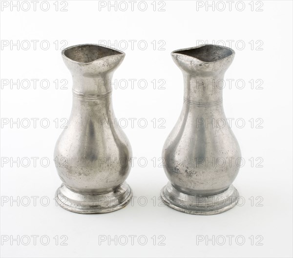 Pair of Sacramental Cruets, Early 19th century, Probably France, France, Pewter, 10.2 × 5.1 cm (4 × 2 in.)