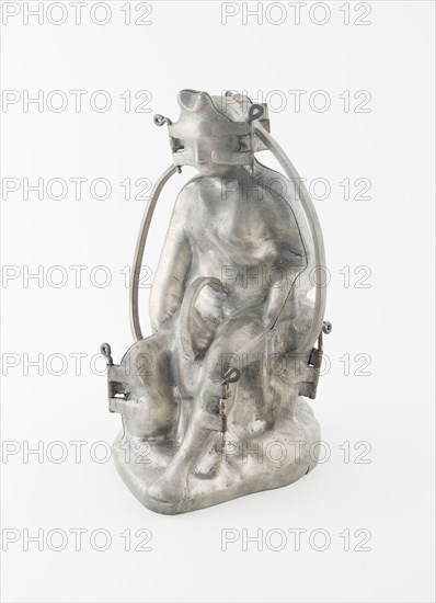 Culinary Mold in the Form of a Seated Woman, 19th century, Continental Europe, Europe, Pewter, 27.9 × 17.5 × 21.3 cm (11 × 6 7/8 × 8 3/8 in.)