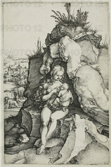 The Penance of St. John Chrysostom, c. 1497, Albrecht Dürer, German, 1471-1528, Germany, Engraving in black on ivory laid paper, 182 x 119 mm (image/plate), 187 x 124 mm (sheet)