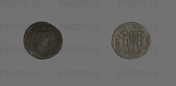 Follis (Coin) Portraying Emperor Constantine II as Caesar, AD 333/335, Roman, Alexandria, Bronze, Diam. 1.8 cm, 2.10 g