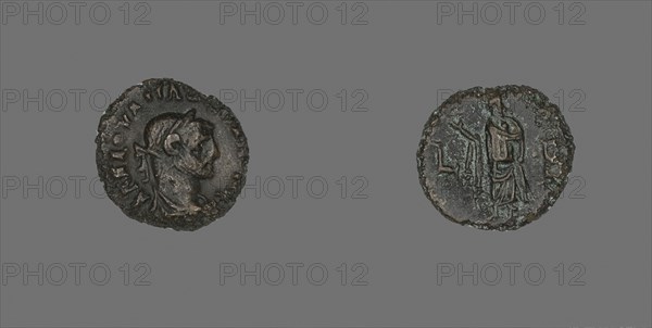 Coin Portraying Emperor Maximianus, AD 286/287, Roman, Alexandria, Billon, Diam. 2.0 cm, 7.07 g