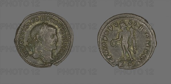 Coin Portraying Emperor Constantius I, AD 305/306, Roman, Roman Empire, Bronze, Diam. 2.8 cm, 7.48 g