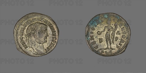 As (Coin) Portraying Emperor Galerius, AD 305/311, Roman, minted in Alexandria, Ancient Mediterranean, Bronze, Diam. 2.6 cm, 7.51 g
