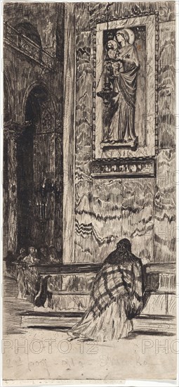 San Marco, 1880/ 1882, Otto Henry Bacher, American, 1856-1909, United States, Etching in black on cream laid paper, 320 x 146 mm (image), 324 x 146 (sheet, cut within plate mark)