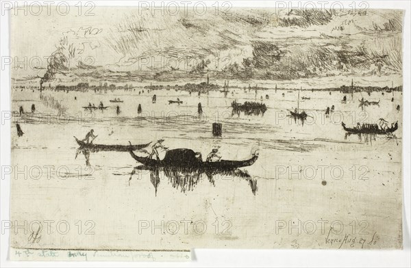 Laguna Veneta, 1880, Otto Henry Bacher, American, 1856-1909, United States, Etching with foul biting in black, with selective wiping of plate tone, on ivory laid paper, 113 x 184 mm (image, trimmed within platemark), 119 x 184 mm (sheet, with signature tab), Danube, 1879, Otto Henry Bacher, American, 1856-1909, United States, Etching in black on cream laid paper, 145 x 205 mm (image), 170 x 230 mm (plate), 248 x 309 mm (sheet)