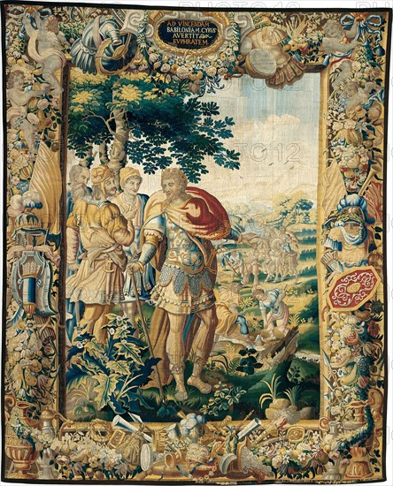The Diversion of the Euphrates, from The Story of Cyrus, c. 1670, Adapted from designs by Michiel Coxie (1499–1592), Woven at the workshop of Gillis Ydens, Flanders, Brussels, Flanders, Wool and silk, slit and single interlocking tapestry weave, 325.4 × 404.8 cm (128 1/8 × 159 3/8 in.)