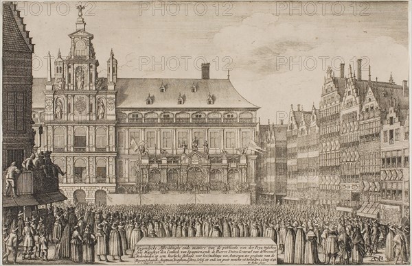 Proclamation of the Treaty of Münster, 1648, Wenceslaus Hollar, Czech, 1607-1677, Bohemia, Etching and engraving on ivory laid paper, 215 × 331 mm (image/sheet)