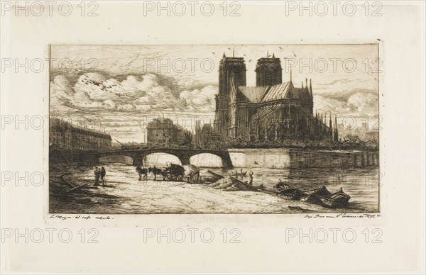 The Apse of Notre-Dame, Paris, 1854, Charles Meryon, French, 1821-1868, France, Etching and drypoint ivory laid paper, 166 × 302 (image, including stray marks), 165 × 300 mm (plate), 236 × 363 mm (sheet)