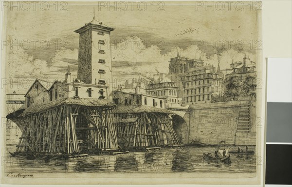 La Pompe Notre-Dame, Paris, 1852, Charles Meryon, French, 1821-1868, France, Etching with drypoint on tan laid paper, 172 × 251 mm (image), 172 × 251 mm (plate), 183 × 257 mm (sheet)