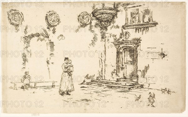 Hôtel Lallemont, Bourges, 1888, James McNeill Whistler, American, 1834-1903, United States, Etching with foul biting in black ink on ivory laid paper, 164 x 271 mm (image, trimmed within plate mark), 168 x 271 mm (sheet)