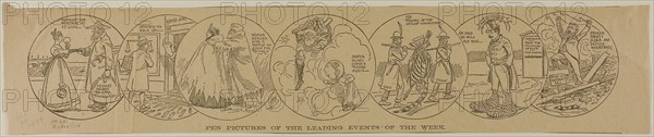 Pen Pictures of The Leading Events of the Week, from Chicago Tribune, published December 30, 1894, H. R. H., American, 19th century, United States, Lithograph on newsprint, 90 x 417 mm