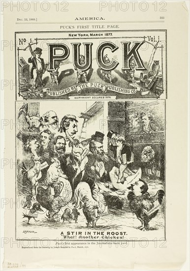 A Stir in the Roost, from America, published December 12, 1889, originally published in Puck on March 18, 1876, Joseph Keppler, American, 1638-1894, United States, Lithograph on newsprint, 300 x 206 mm, The One Man Power in our Jury System, from Puck, published February 10, 1886, Joseph Keppler, American, 1638-1894, United States, Lithograph on newsprint, 302 x 218 mm
