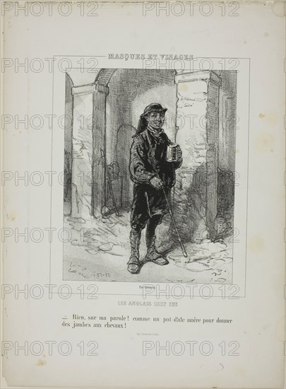 Les anglais chez eux:, Rien, sur ma parole!…, 1853, Paul Gavarni, French, 1804-1866, France, Lithograph in black on cream laid paper, 227 × 185 mm (image), 365 × 268 mm (sheet)