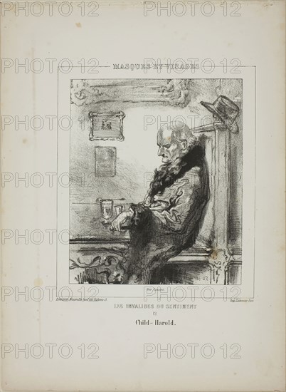 Les Invalides du Sentiment: Child-Harold, 1852, Paul Gavarni, French, 1804-1866, France, Lithograph in black on cream wove paper, 218 × 185 mm (image), 364 × 268 mm (sheet)