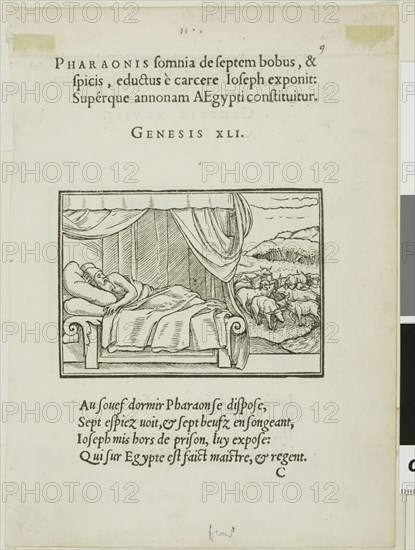 Pharoah’s Dream (recto), Jacob Adopts Sons of Joseph (verso), n.d., Hans Holbein, the younger, German, 1497-1543, Germany, Woodcut on paper, 62 x 87 mm