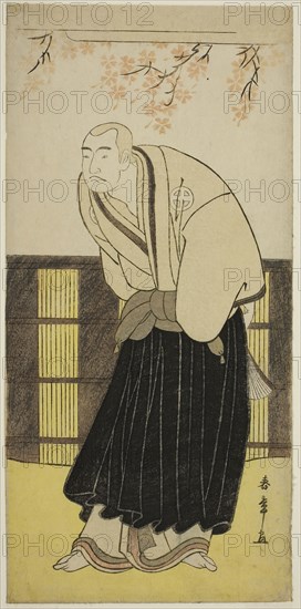 The Actor Otani Hiroji III as the Monk Izayoibo in the Play Keisei Katabira ga Tsuji, Performed at the Ichimura Theater in the Seventh Month, 1783, c. 1783, Katsukawa Shunsho ?? ??, Japanese, 1726-1792, Japan, Color woodblock print, hosoban, right sheet of triptych, 31 x 15 cm (12 3/16 x 5 7/8 in.)