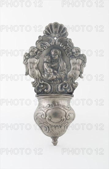 Holy Water Stoup (Bénitier), 18th century, Possibly Flanders, Flanders, Pewter, 23.5 × 12.7 × 4.5 cm (9 1/4 × 5 × 1 3/4 in.)