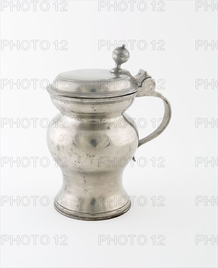 Covered Tankard, c. 1791, Johann George Kranth, German, Regensburg, Germany, Regensburg, Pewter, 22.9 x 12.7 x 17.8 cm (9 x 5 x 7 in.)