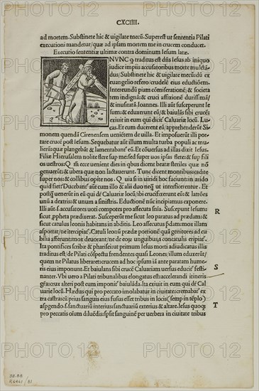 Leaf from Decachordum Christianum by Marco Vigerio, plate 81 from Woodcuts from Books of the XVI Century, 1507, assembled into portfolio 1937, Unknown Artist (Italian, 16th century), assembled by Max Geisberg (Swiss, 1875-1943), Italy, Woodcut on paper, 53 x 52 mm (image), 225 x 136 mm (image/text), 288 x 190 mm (sheet)