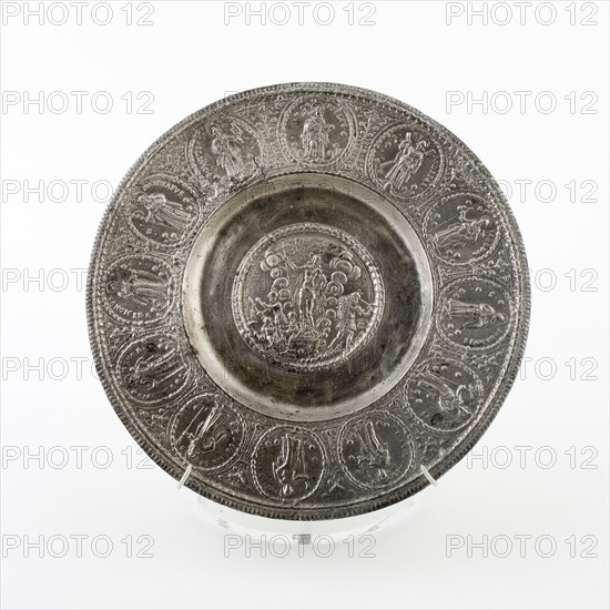 Plate, c. 1660, Possibly Paulus Öham, German, 1634-1671, Germany, Nuremberg, Nuremberg, Pewter, 0.8 x 19.7 cm (1/3 x 7 3/4 in.)