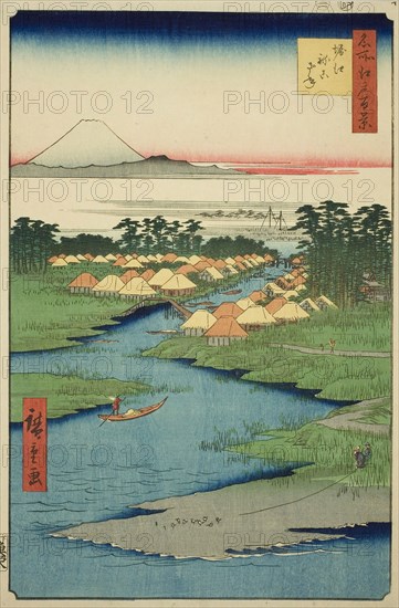 Horie and Nekozane, from the series One Hundred Famous Views of Edo (Meisho Edo hyakkei), 1856, Utagawa Hiroshige ?? ??, Japanese, 1797-1858, Japan, Color woodblock print, oban