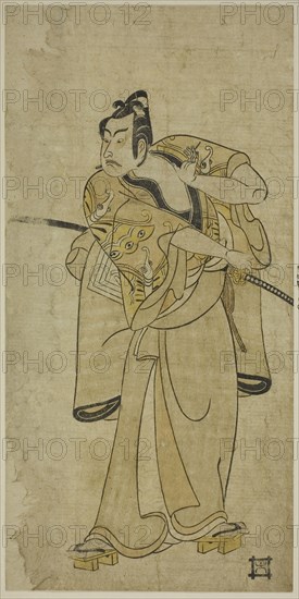 The Actor Ichikawa Yaozo II, late 18th century, Ippitsusai Buncho, Japanese, active c. 1755-90, Japan, Color woodblock print, hosoban, 27.4 x 13.6 cm (10 3/4 x 5 5/16 in.)