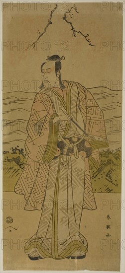 The Actor Ichikawa Omezo I, c. 1790s, Katsukawa Shun’ei, Japanese, 1762-1819, Japan, Color woodblock print, right sheet of hosoban diptych? (left: 1939.1806), 32.5 x 14.5 cm (12 13/16 x 5 11/16 in.)