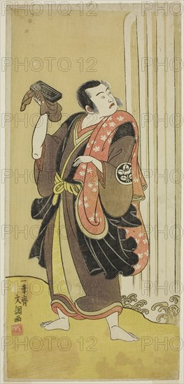 The Actor Ichimura Uzaemon IX as Seigen in the Play Ise-goyomi Daido Ninen, Performed at the Ichimura Theater in the Fall, 1768, c. 1768, Ippitsusai Buncho, Japanese, active c. 1755-90, Japan, Color woodblock print, hosoban, 32.1 x 14.9 cm (12 5/8 x 5 7/8 in.)