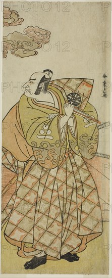 The Actor Nakamura Nakazo I as Watanabe no Tsuna in the Play Shitenno Tonoi no Kisewata, Performed at the Nakamura Theater in the Eleventh Month, 1781, c. 1781, Katsukawa Shunsho ?? ??, Japanese, 1726-1792, Japan, Color woodblock print, hosoban, right sheet of diptych, 31.4 x 12.5 cm (12 3/8 x 4 15/16 in.)