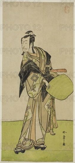 The Actor Ichikawa Danjuro V as Kakogawa Honzo in the Play Kanadehon Chushin Nagori no Kura, Performed at the Nakamura Theater in the Ninth Month, 1780, c. 1780, Katsukawa Shunsho ?? ??, Japanese, 1726-1792, Japan, Color woodblock print, hosoban, 30.2 x 14.9 cm (11 7/8 x 5 7/8 in.)