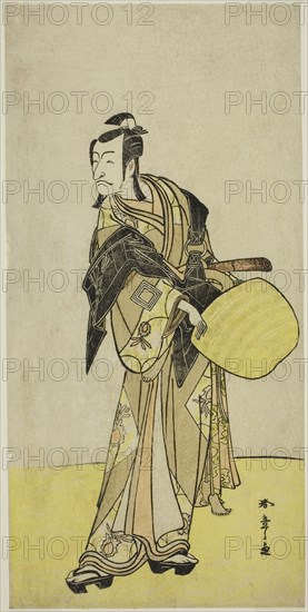 The Actor Ichikawa Danjuro V as Kakogawa Honzo, from the play Kanadehon Chushin Nagori no Kura, performed at the Nakamura Theater in the ninth month, 1780, c. 1780, Katsukawa Shunsho ?? ??, Japanese, 1726-1792, Japan, Color woodblock print, hosoban, 13 x 5 3/4 in.